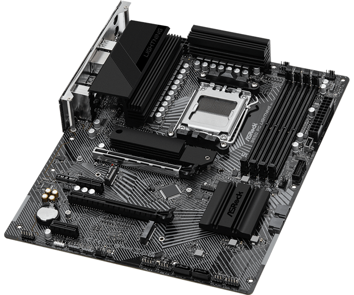 Материнская плата ASROCK B650 PG LIGHTNING, AM5, B650, 4*DDR5, 4*SATA, 3*M.2, 7*USB 3.2, 4*USB 2.0, Type-C, 2*PCIx16, 2*PCIx1, 1*M.2 (Key E), HDMI, ATX