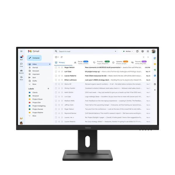 Монитор Lenovo ThinkVision E27-40 27" 16:9 FHD (1920x1080) IPS, 100Hz, 300N, 1xHDMI 1.4, 1xDP 1.2, 1xVGA, LTPS, 1Y
