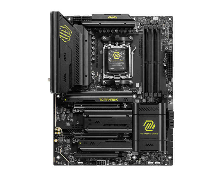 Материнская плата MSI MAG X870 TOMAHAWK WIFI,X870,AM5,4DDR5,3PCI-Ex16,4M.2,4SATA3,2USB4,1USB 3.2 Gen2x2,3