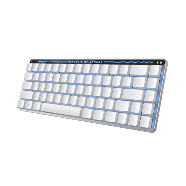Клавиатра ASUS FALCHION RX LP, 2.4 GHz RF, Bluetooth, 65%, PBT, White