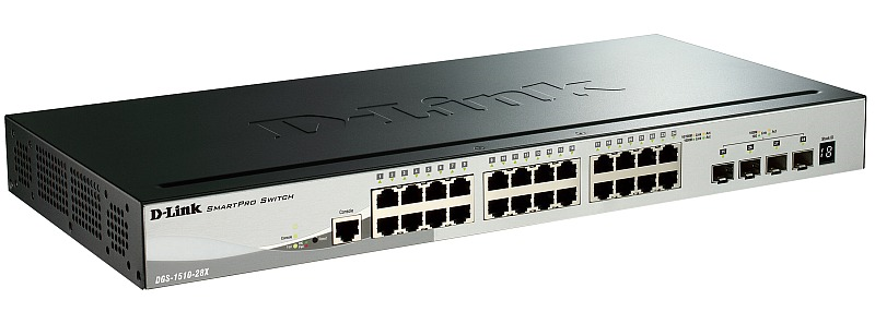 Коммутатор D-Link PROJ Настраиваемый L2+ стекируемый коммутатор, 24x1000Base-T, 4x10GBase-X SFP+, CLI, консольный порт RJ-45
