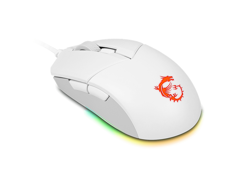 Мышь проводная Gaming Mouse MSI Clutch GM11, Wired, DPI 5000, symmetrical design, RGB lighting, White