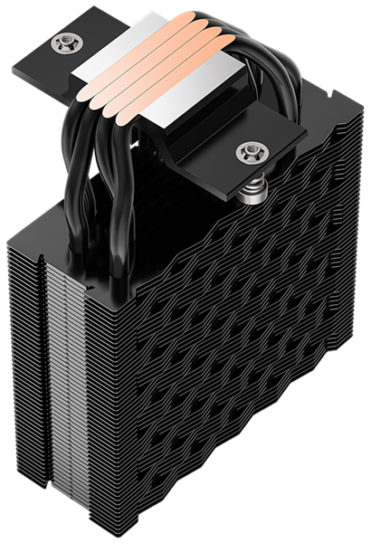Кулер для процессора PCCooler RT400 ARGB BK, 120mm FAN, 4 HEAT PIPES, 4-PIN PWM, 500-2200 RPM, 34.9 DBA, HYDRO BEARING, LGA 1851/1700/1200/115X, AMD AM5/AM4