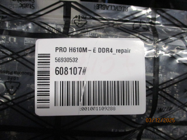 Материнская плата MSI PRO H610M-E DDR4 LGA1700,2DDR4,1PCI-Ex16,1PCI-Ex1,1M.2,4SATA3.0,4USB3.2Gen1_repair