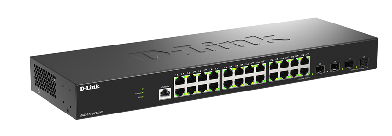 Коммутатор D-Link Управляемый L2 коммутатор, 24x1000Base-T, 4x10GBase-X SFP+, защита от статического электричества до 6 кВ, CLI, консольный порт RJ-45, RPS