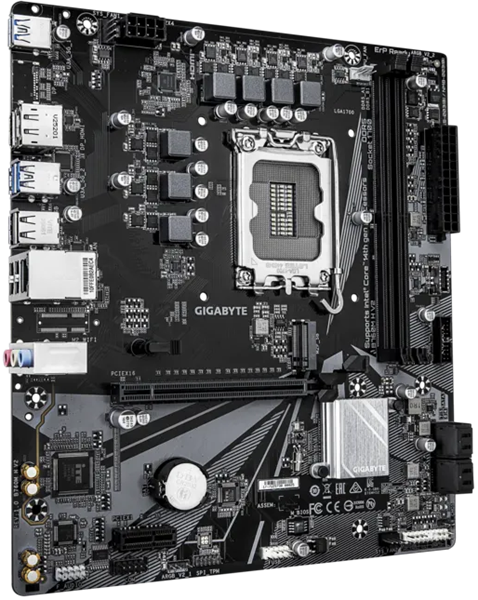 Материнская плата GIGABYTE B760M H V2, LGA1700, B760, 2*DDR5, 4*SATA, 2*M.2, 4*USB 3.2, 2*USB 2.0, 1*PCIx16, 2*PCIx1, D-Sub+HDMI, mATX