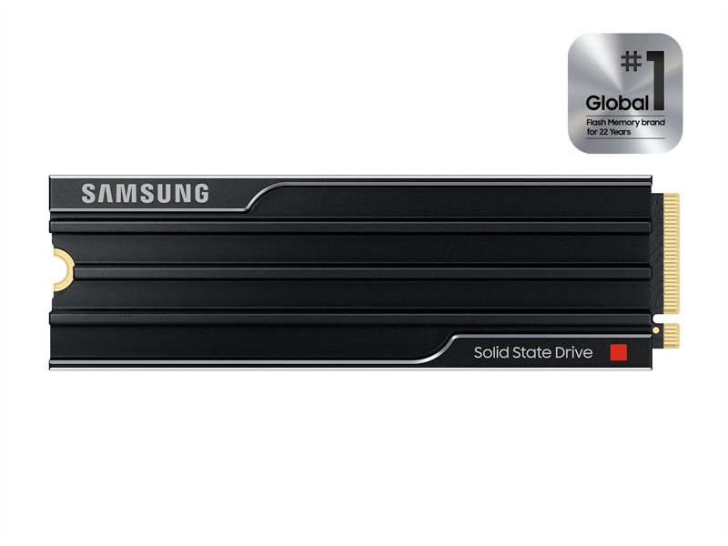 Твердотельный накопитель SSD M.2 (PCI-E NVMe 2.0 Gen 5.0 x4) 1Tb Samsung 9100 PRO (R14800/W13400MB/s) with Heatsink, 1year