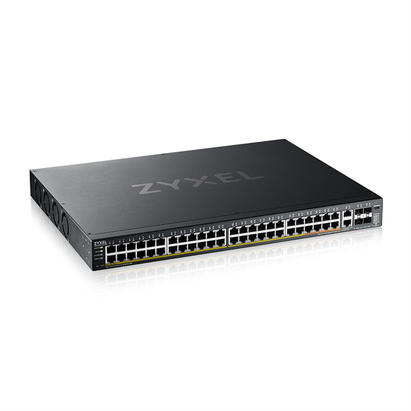 Коммутатор L3 Access Zyxel NebulaFlex Pro XGS2220-54HP, rack 19", 48xRJ-45: 1G PoE+ (8 из них PoE++), 2xRJ-45: 1/2.5/5/10G PoE++, 4xSFP+, бюджет PoE 600 Вт