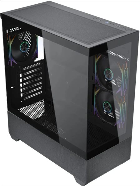 корпус Accord ACC-EL1B TG black w/o PSU ATX 2xUSB2.0 1xUSB3.1 audio bott PSU