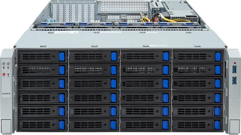 Шасси серверное Gigabyte Server Platform S453-S70 4U 2 x LGA4677 up 270W, 16 x DDR5 , 36 x 3.5'' SATA/SAS HotSwap, 2 x M.2 22110, 6 x PCI-e LP x16, 2 x 10GbE LAN + 2 x 1GbE, AST2600, R1600W