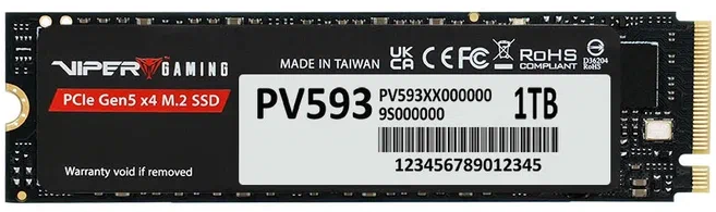 Твердотельный накопитель Patriot SSD Viper PV593 1TB M.2 2280 NVMe PCIe Gen5 x4 R14000/W10000 TBW 700TB DRAM-buffered ECC