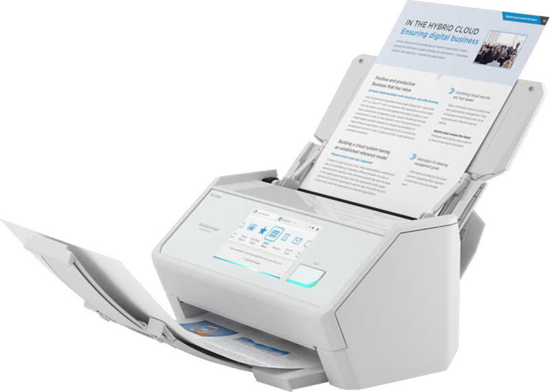Сканер Ricoh scanner iX2500 (45 стр/мин, 90 изобр/мин, А4, двустороннее устройство АПД, сенсорный экран, Wi-Fi, USB 3.2, светодиодная подсветка, белый) аналог PA03770-B401, iX1600