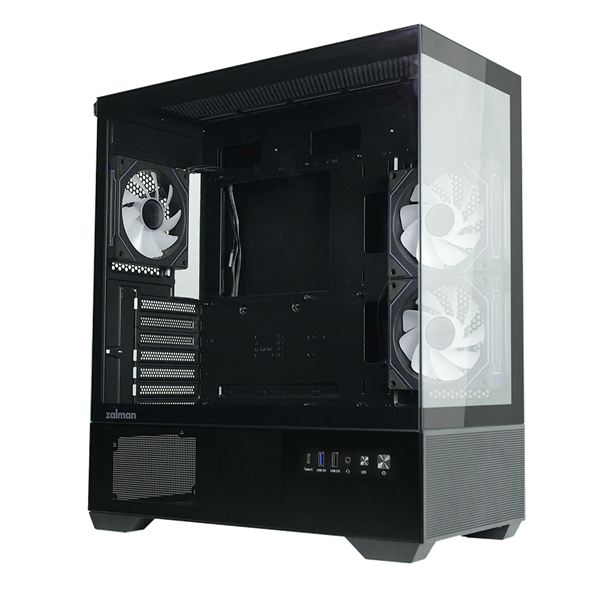 Корпус ZALMAN CHRONIX V2, ATX, BLACK, WINDOW, 1xCombo (3.5’’ or 2.5’’), 1x3.5’’HDD, 2x2.5’’SSD, 1xUSB2.0, 1xUSB3.0, 1xUSB Type-C, SIDE 2x120mm ARGB, REAR 1x120mm ARGB