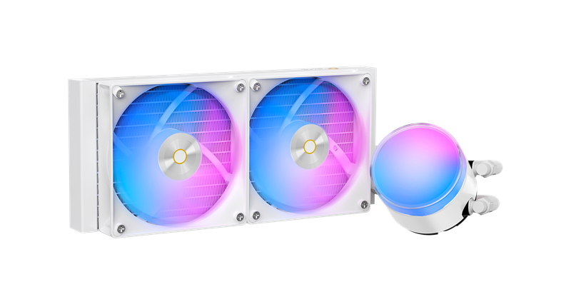 Система водяного охлаждения Ocypus Delta L24 WH ARGB V2, 240mm, ARGB Pump,2x120mm ARGB fans, LGA115X/1200/1700/18XX, AM4/AM5