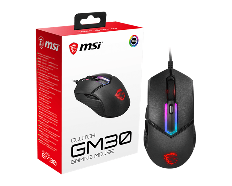 мышь проводная Gaming Mouse MSI Clutch GM30, Wired, DPI 6200, RGB lighting