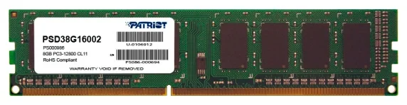 Оператвная память Patriot SL DDR3 DIMM 8GB 1600MHz CL11 1*8GB 11-11-11-28 1,5V