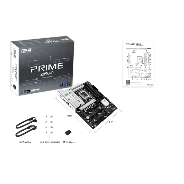 Материнская плата ASUS PRIME Z890-P, LGA1851, Z890, 4*DDR5, 4*SATA, 4*M.2, 3*USB 3.2, 4*USB 2.0, Type-C, 4*PCIx16, HDMI+DP, ATX; 90MB1I50-M0EAY0