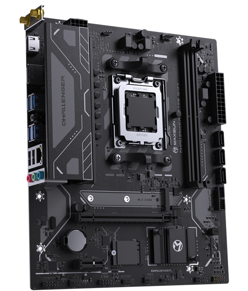 Материнская плата MAXSUN MS-Challenger B650M WIFI, AM5, B650, 2*DDR5, 3*SATA3, M.2, 4*USB 3.2, 2*USB 2.0, 1*PCIEx16, 1*PCIEx1, DP+HDMI, mATX