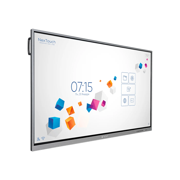 Проф. Панель Nextouch Интерактивный комплекс NextPanel 75, 75", 4К (3840*2160), 370 кд/м2, 4000:1, IR, 10 мс, 20 касаний, Wi-Fi, Android 8.0. OPS модуль: процессор Intel Core i5, DDR4 8Гб, SSD 128Гб