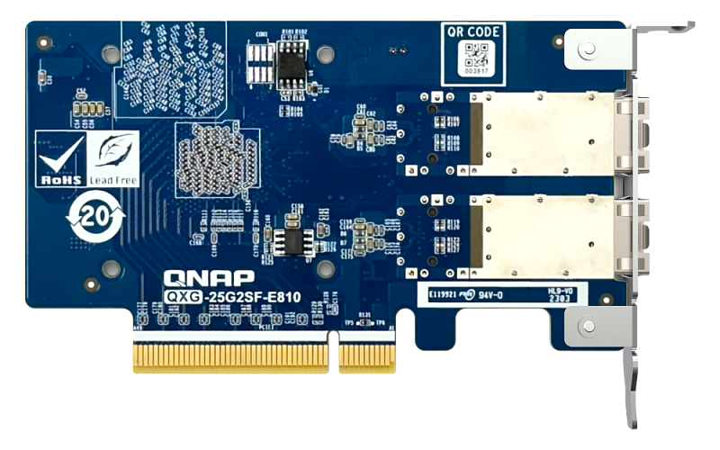 Сетевая карта QNAP Expansion Card QXG-25G2SF-E810 PCIe Gen4 x8, 2x25GbE(SFP28)
