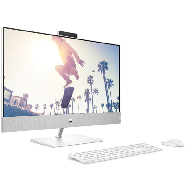 HP Pavilion I 27-ca1059ci NT 27" QHD(2560x1440) Core i7-12700T, 16GB DDR4 3200 (2x8GB), SSD 1Tb, GeForce GTX 1650 4GB, no DVD, Rus/Eng kbd&mouse wireless, 5MP Webcam, White,FreeDOS, 1Y Wty