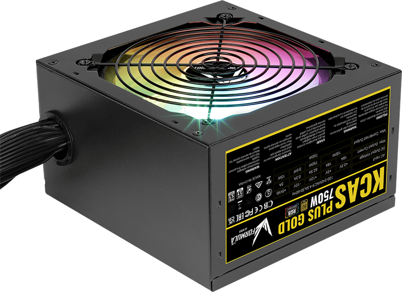 Блок питания Formula V Line KCAS PLUS GOLD 750W RGB, 750W, ATX3.1/PCIe5.1, APFC, 80+ Gold, 12cm Fan