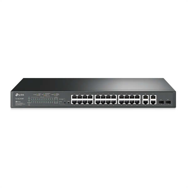 коммутатор TP-Link SL2428P, Omada™ 24-Port 10/100 Mbps + 4-Port Gigabit Smart Switch with 24-Port PoE+