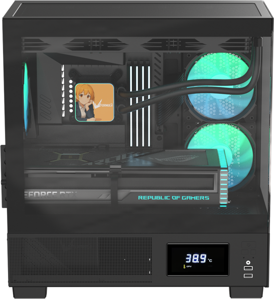 корпус Formula V Line Crystal E1M Black, MATX, USB3.0*2, Switch Display Panel