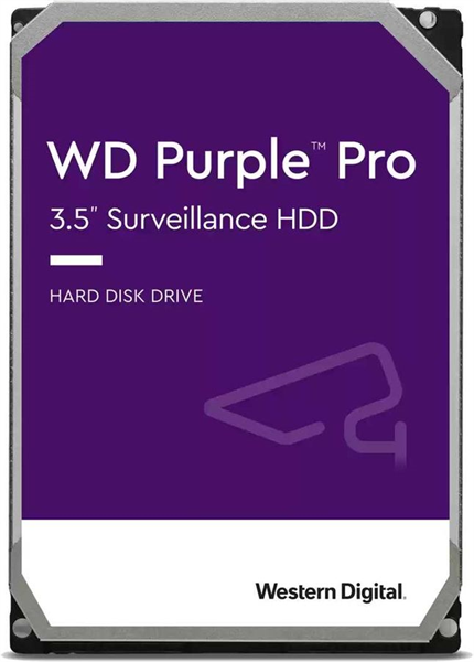 Western Digital Purple Pro HDD 3.5" SATA 8Тb, 7200 rpm, 256MB buffer (DV&NVR + AI), WD8001PURP, 1 year