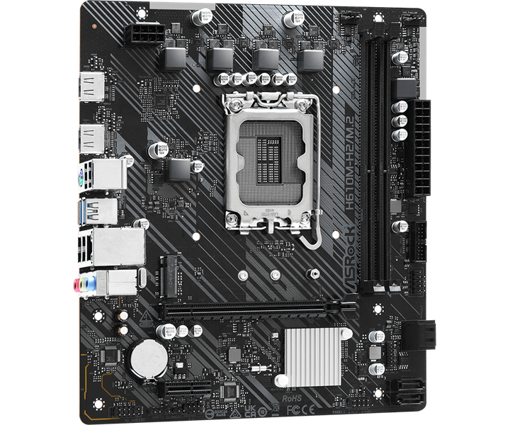Материнская плата ASROCK H610M-H2/M.2, LGA1700, H610, 2*DDR4, 4*SATA, 1*M.2, 2*USB 3.2, 4*USB 2.0, 1*PCIx16, 1*PCIx1, 2*HDMI, mATX