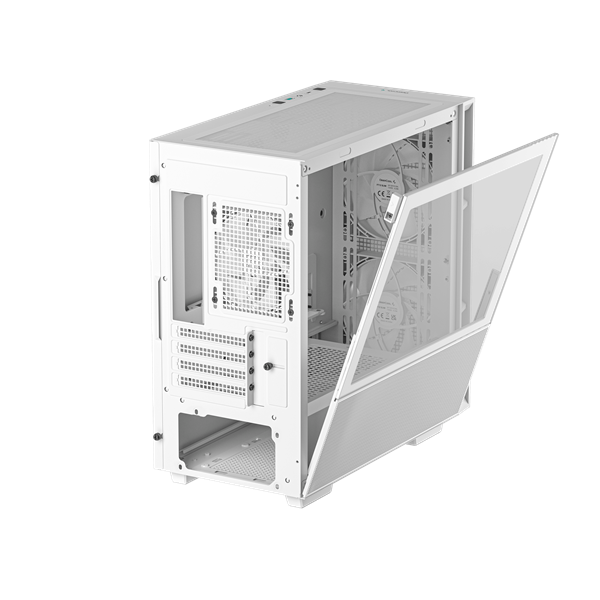 корпус Deepcool CH360 WH без БП, боковое окно (закаленное стекло), 2x140мм ARGB LED вентилятор спереди и 1x120мм ARGB LED вентилятор сзади, белый, mATX (R-CH360-WHAPE3-G-1)