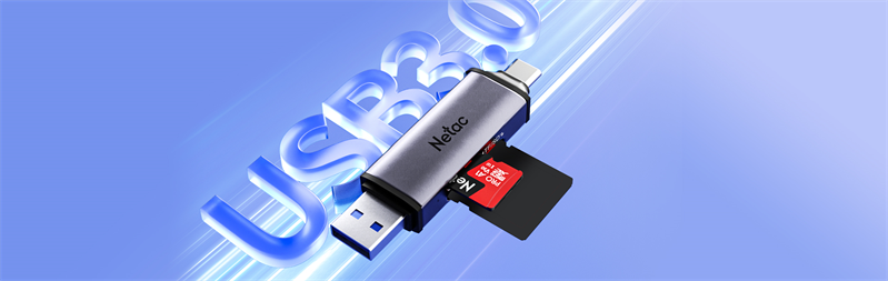 Кардридер Netac Flash card reader WK13, USB3.0+Type-C to mSD/SD, Grey (repl. NT09WK13-30GR) (незначительное повреждение коробки)