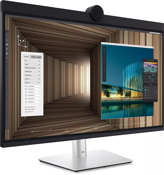 Dell 31.5" U3224KBA 6K Conference Monitor S/Bk (IPS;16:9;6144x3456x60Hz;450cd/m;2000:1;5ms;1,07bln;178/178;HDMI;mDP;3xUSB-C;5xUSB-A;2xTB4;RJ45;WebС8MP;mcr;Spk14W;Tilt;Swiv;HAS;Pivot;VESA)