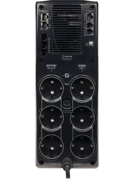 Источник бесперебойного питания APC Back-UPS Pro Power Saving, 1500VA/865W, 230V, AVR, 6xSchuko (3 Surge & 3 batt.), Data/DSL protrct, USB, PCh, user repl. batt., (BR1500G-RS analogue), 1 year warranty