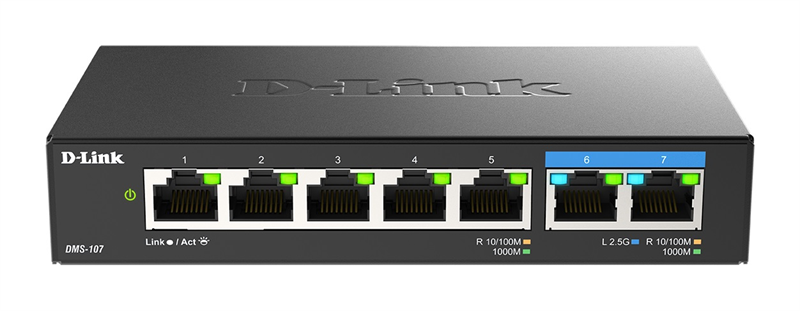 коммутатор D-Link Коммутатор, 5x1000Base-T, 2x2.5GBase-T, корпус металл