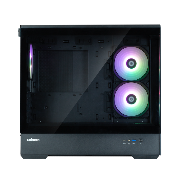 корпус ZALMAN P30 V2, MATX, BLACK, WINDOW, 2x3.5", 3x2.5", 1xUSB TYPE-C, 1xUSB3.0, SIDE 2x120mm ARGB, REAR 1x120mm ARGB, VGA support