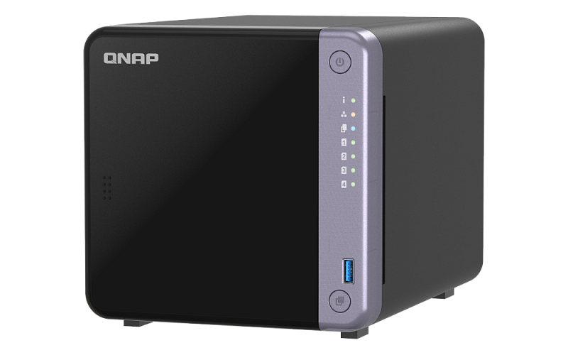 система хранения данных QNAP SMB QC 2GhzCPU/4Gb/upto 4HDD, up to 20 with TL-D1600S/SATA(3,5" 2,5")/ 2xUSB3.2/1xHDMI/1xExp.slot/2x2,5Gb 2x10Gb(SFP+)/iSCSI/1xPS/2YW