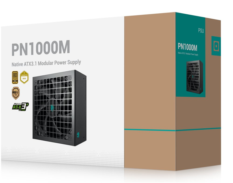 Блок питания Deepcool GAMERSTORM PN1000M (ATX 3.1, 1000W, Full Cable Management, PWM 135mm fan, Active PFC, 80+ GOLD, Active PFC + Full Bridge SRC LLC + DC/DC ,Gen5 PCIe) RET (R-PNA00M-FC0B-WGEU)