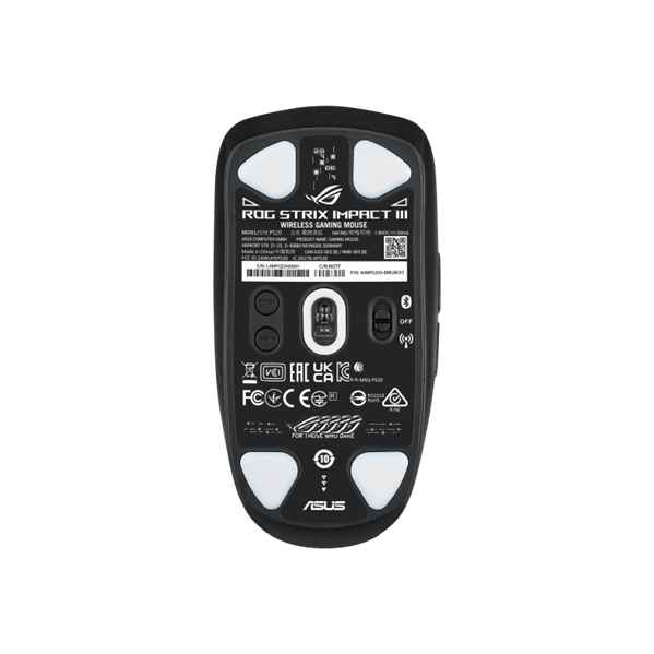 Мышь ASUS ROG STRIX IMPACT III WIRELESS, 57g, 2.4GHz RF, Bluetooth, 36K DPI Sensor, 5 Programmable Button, Black