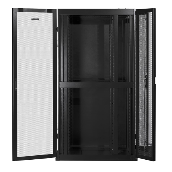 Серверный шкаф SMARTWATT Серверный шкаф Rack S-Series 42U 600x1070мм, двери с перфорацией, боковые панели 4шт и ролики в комплекте, черный (4512020620015)
