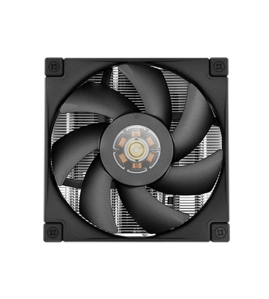 Кулер для процессора DEEPCOOL AN400 LGA1700/1200/115X/AM5/AM4 низкопрофильный 52,5 mm (27шт/кор, TDP 150W, PWM, Fan 120mm, 4 тепл. Трубок, Copper Base, White LED, черный) RET (R-AN400-BKNNMN-G)