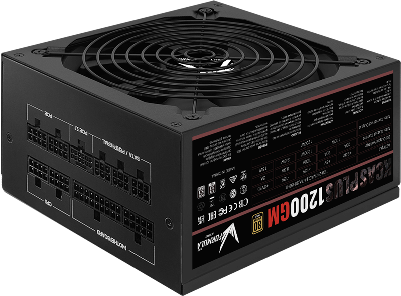 Блок питания Formula V Line KCAS PLUS 1200GM, 1200W, ATX3.1/PCIe5.1, APFC, 80+ Gold, 14cm Fan, Full Modular