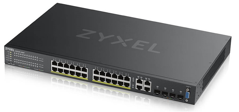Коммутатор L2 PoE+ Zyxel NebulaFlex Pro GS2220-28HP, rack 19", 24xGE PoE+, 4xCombo (SFP/RJ-45), бюджет 375 Вт