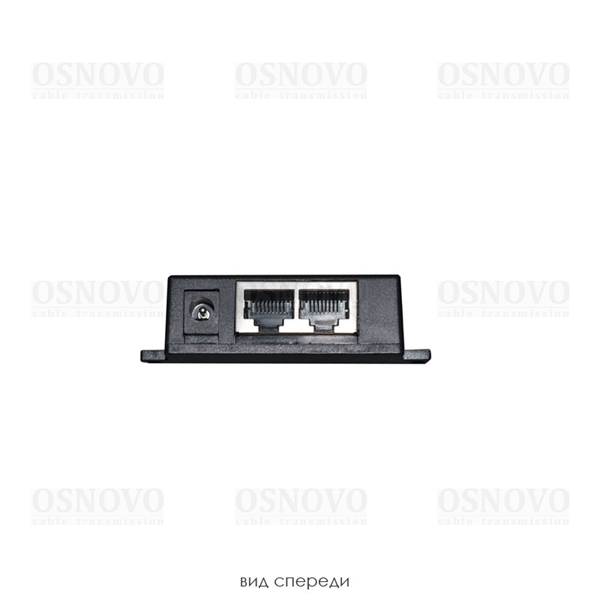 Пассивный PoE-инжектор OSNOVO Midspan-1/P1 Пассивный PoE-инжектор/PoE-сплиттер. Предназначен для питания оконечных сетевых устройств. Напряжение PoE - до 57V(конт. 4,5 (+), 7,8 (-)). Fast Ethernet. Максимальный ток - 1A. По