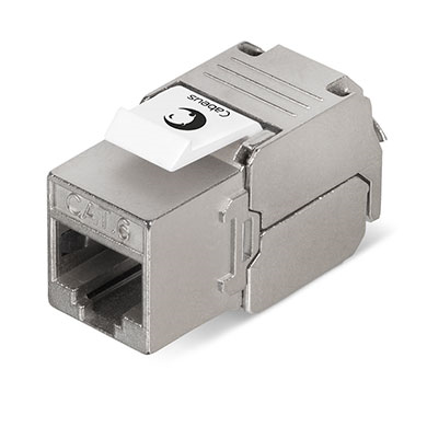 Вставка Cabeus KJ-RJ45-Cat.6-SH-180-Toolless Вставка Keystone Jack RJ-45(8P8C), 180 градусов, категория 6, экранированная, без инструмента Toolless