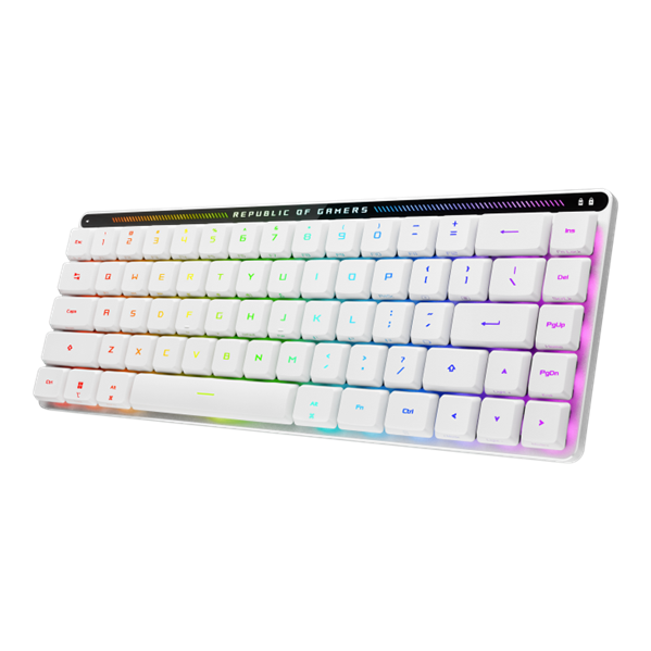Клавиатра ASUS FALCHION RX LP, 2.4 GHz RF, Bluetooth, 65%, PBT, White