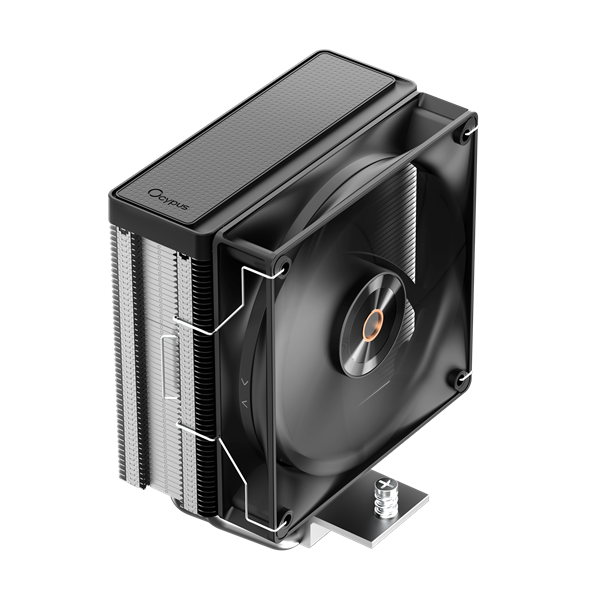 Кулер для процессора Ocypus Delta A40 Elite BK, 120mm FAN, Top Panel, 4 HEAT PIPES, 4-PIN PWM, 500-2000 RPM, 29DBA, HYDRO BEARING, LGA115X/1200/1700/18XX, AM4/AM5