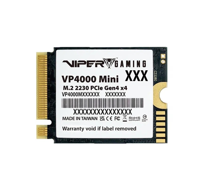 Твердотельный накопитель Patriot Viper VP4000 Mini 2TB M.2 2230 NVMe PCIe 4.0 x4 R5000/W3500 TBW 450TB 3D NAND TLC