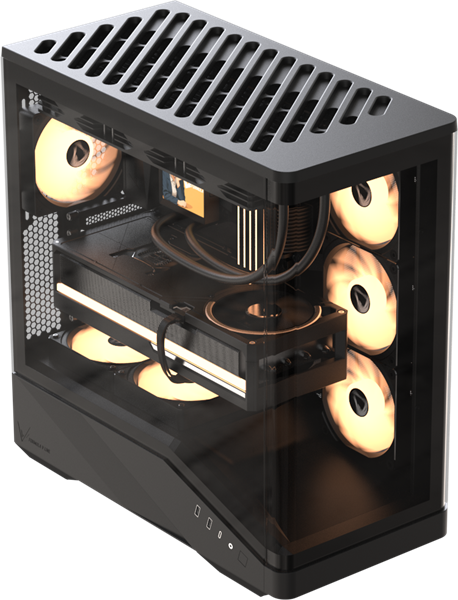 корпус Formula V Line Crystal U9 PA Black, ATX, TYPE-C*1, USB3.0*2, Curved Glass, SIDE 3x PERFORMANCE ARGB, REAR 1x PERFORMANCE ARGB