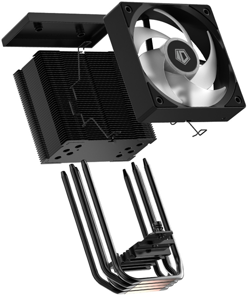 Кулер для процессора ID-COOLING SE-904-XT ARGB BLACK LGA1851/1700/1200/115X/AM5/AM4 (16шт/кор, TDP 180W, PWM, 4 тепл.трубки прямого контакта, FAN 100mm, Addressable RGB LED) RET